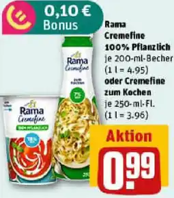 REWE Rama Cremefine 100% Pflanzlich oder Cremefine zum Kochen Angebot