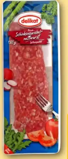 REWE Delikat Schinken Zwiebelmettwurst Angebot