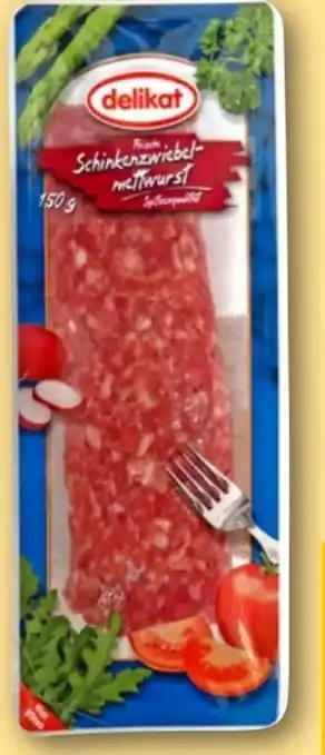 REWE Delikat Schinken Zwiebelmettwurst Angebot