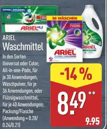 Aldi Nord Ariel waschmittel universal oder color all-in-one-pods Angebot