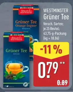 Aldi Nord Westminster grüner tee Angebot