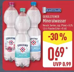 Aldi Nord Gerolsteiner mineralwasser himbeer Angebot