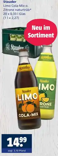 Getränkewelt Stauder limo cola-mix o. zitrone naturtrüb Angebot