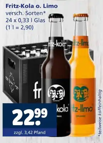 Getränkewelt Fritz-kola kola o. limo Angebot