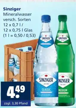 Getränkewelt Sinziger mineralwasser Angebot