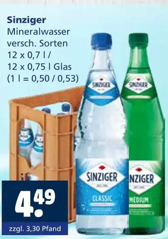 Getränkewelt Sinziger mineralwasser Angebot