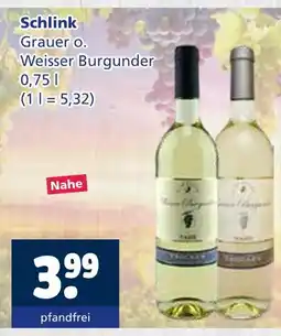 Getränkewelt Schlink grauer burgunder Angebot