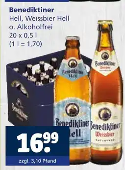 Getränkewelt Benediktiner hell, weissbier hell o. alkoholfrei Angebot