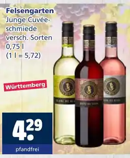Getränkewelt Felsengarten junge cuvéeschmiede weißwein Angebot