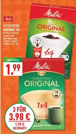 Marktkauf Melitta filtertüten original 1x4 Angebot