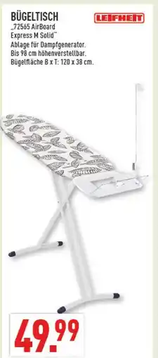 Marktkauf Leifheit bügeltisch airboard express m solid Angebot