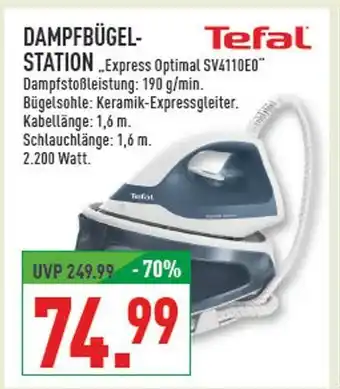 Marktkauf Tefal dampfbügelstation express optimal sv4110eo Angebot