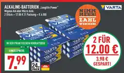 Marktkauf Varta alkaline-batterien longlife power mignon aa Angebot