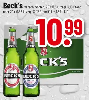 trinkgut Beck's versch. sorten Angebot