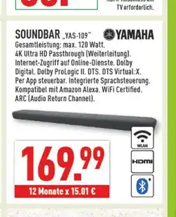 Marktkauf Yamaha soundbar yas-109 Angebot