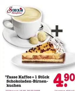E-Center Check-in manufaktur tasse kaffee + 1 stück schokoladen-birnenkuchen Angebot