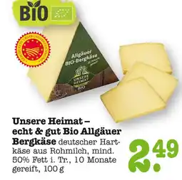 E-Center Unsere heimat bio allgäuer bergkäse Angebot