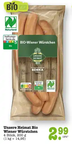 E-Center Unsere heimat bio wiener würstchen Angebot