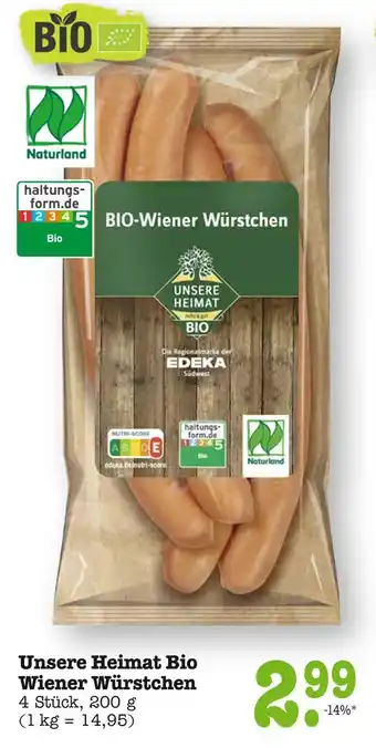 E-Center Unsere heimat bio wiener würstchen Angebot