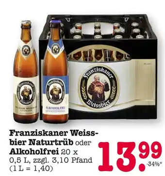 E-Center Franziskaner weissbier naturtrüb Angebot
