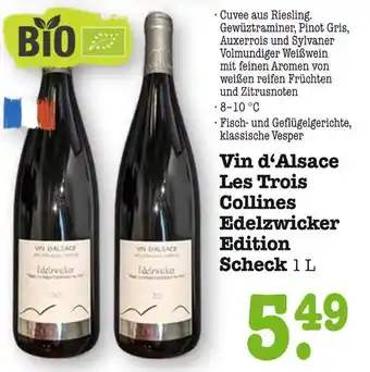 E-Center Les trois collines vin d'alsace edelzwicker edition scheck Angebot