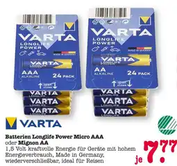 E-Center Varta longlife power micro aaa Angebot