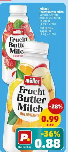 PENNY Müller frucht buttermilch erdbeere Angebot