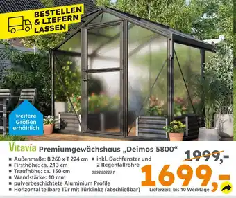 Globus Baumarkt Vitavia premiumgewächshaus „deimos 5800“ Angebot