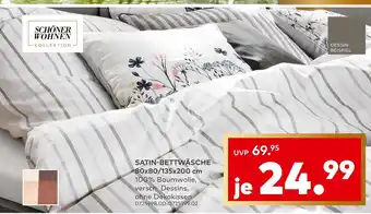 porta Schöner wohnen kollektion satin-bettwäsche 80x80/135x200 cm Angebot