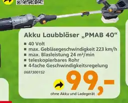 Globus Baumarkt Akku laubbläser pmab 40 Angebot