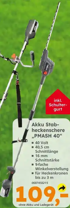 Globus Baumarkt Akku stabheckenschere pmash 40 Angebot