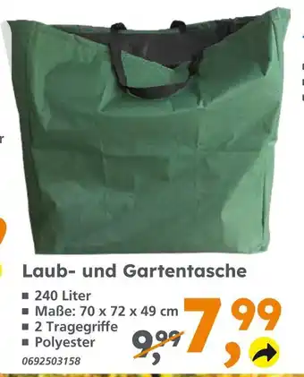Globus Baumarkt Laub- und gartentasche Angebot