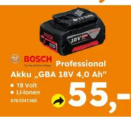 Globus Baumarkt Bosch professional akku gba 18v 4,0 ah Angebot