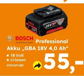Globus Baumarkt Bosch professional akku gba 18v 4,0 ah Angebot