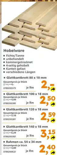 Globus Baumarkt Glattkantbrett 80 x 18 mm Angebot