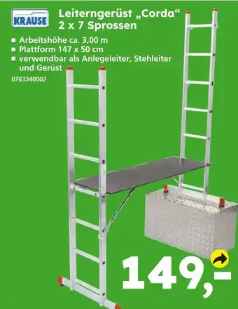 Globus Baumarkt Krause leiterngerüst „corda“ Angebot