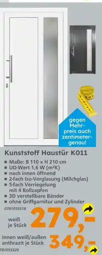 Globus Baumarkt Kunststoff haustür k011 weiß Angebot