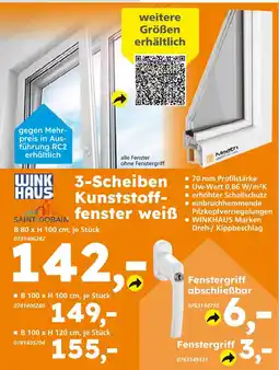 Globus Baumarkt Wink haus 3-scheiben kunststofffenster weiß Angebot