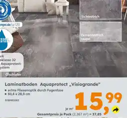 Globus Baumarkt Laminatboden aquaprotect 'visiogrande' ölschiefer Angebot