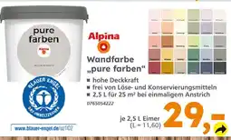 Globus Baumarkt Alpina wandfarbe „pure farben“ Angebot