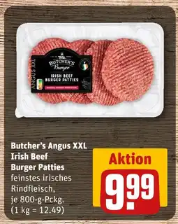 REWE Butcher’s angus xxl irish beef burger patties Angebot