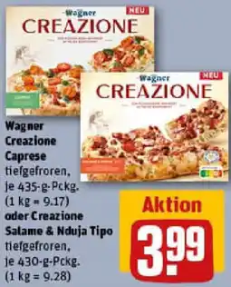 REWE Wagner Creazione Caprese oder Creazione Salame & Nduja Tipo Angebot
