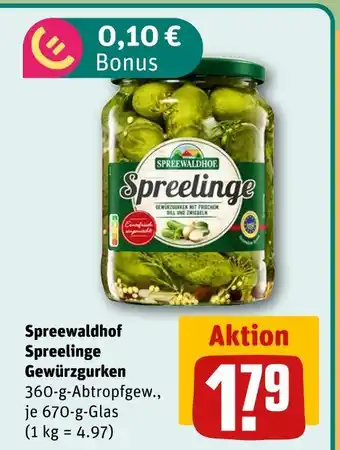 REWE Spreewaldhof spreelinge gewürzgurken Angebot
