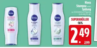 Edeka Nivea hydration hyaluron shampoo oder spülung Angebot