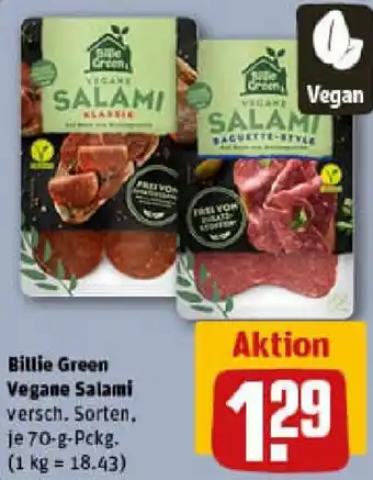 REWE Billie Green Vegane Salami Angebot
