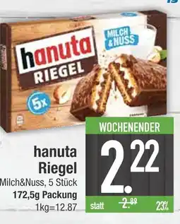 Edeka Hanuta riegel milch&nuss Angebot