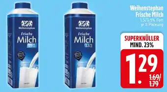 Edeka Weihenstephan frische milch 1,5% fett Angebot