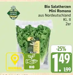 Marktkauf Unsere heimat bio salatherzen mini romana Angebot