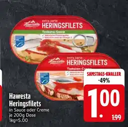 Edeka Hawesta heringsfilets in tomaten-sauce Angebot