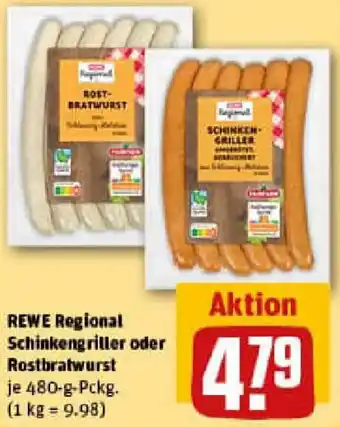 REWE REWE Regional Schinkengriller oder Rostbratwurst Angebot